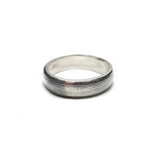 Handmade Sterling Silver Ring Patterned Band 6mm Wide Genuine Solid Stamped 925