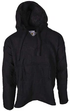 Baja Pullover Hoodie Solid Black Hooded Sweatshirt Mexican Baja Jacket