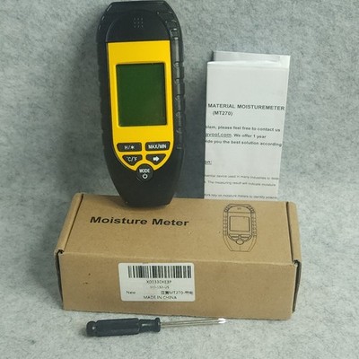 Moisture Meter MT270 Wood Building Material Tester LCD w Manual Screw Driver