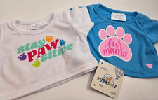 Build-A-Bear Graphic T-Shirts Fur Mama Stay Pawsitive pair New