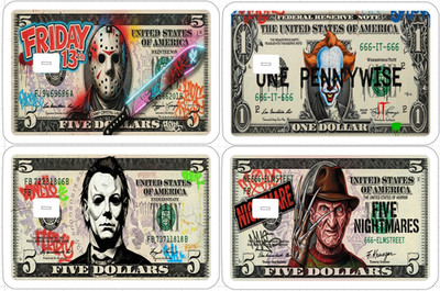 Horror Movie Killer Money ATM Debit Credit Sticker Skin Halloween Freddy Jason