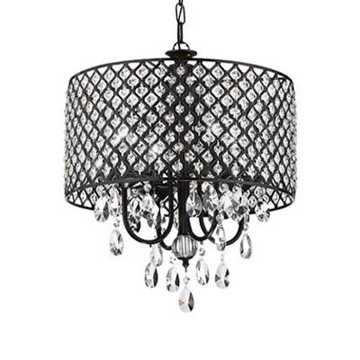 23.6'' black corridor bedroom dining room crystal ceiling light