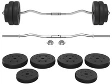 Set Di Pesi Con Bilanciere 614903 Nero, 30KG - A