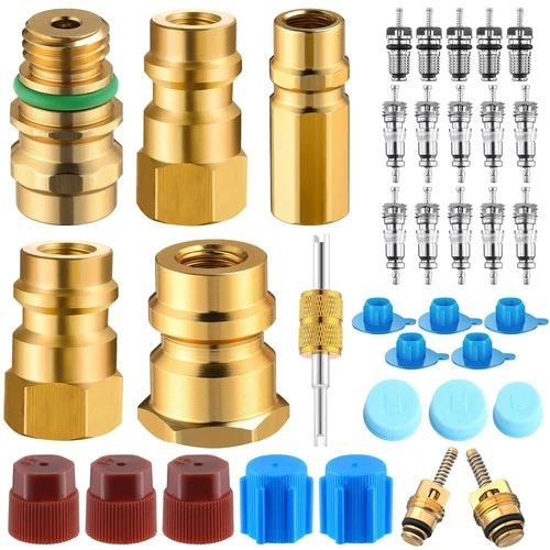 31 Pcs Car Air Conditioning Valve Core Kit R134a to R12 Refrigeration Valve S...