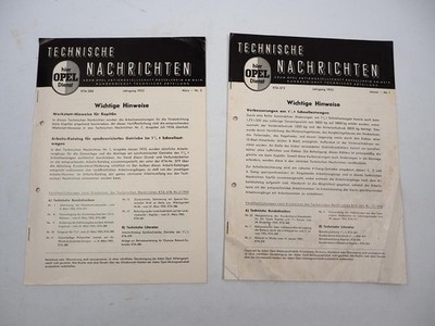 Opel Dienst Technische Nachrichten JG 1955 No. 1 & 3 Opel Kapitän & Blitz