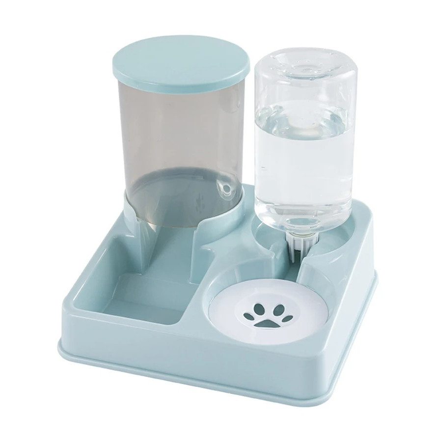 2-In-1 Automatic Cat Feeder & Water Dispenser Gravity Pet Food Bowl