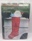 Vintage Bernat Snowflake Hearts Polka Dot Stitchery Stocking Kit Sequins — photo 1