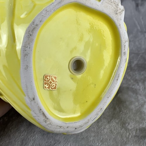 Vintage Owl Pot OMC Made In Japan Bright Yellow & Orange Anthropomorphic Dish - Picture 6 of 14