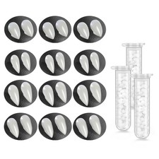 Tavery 12 Pairs Vampire Teeth for Cosplay-4 Size Fake Fangs Small, Silver