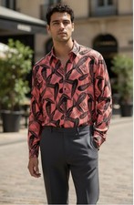 Versace Collection Trend Coral Feather Print Shirt SZ 18(45) 