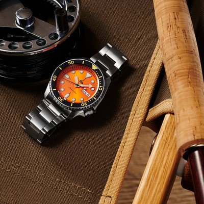Custom Built - Orange Diver Style NH35 Japanese Automatic Steel Sport Watch