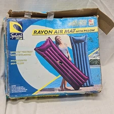 Vintage Splash Club 72" x 30" Green Lounge Air Mat Float Swim Vinyl