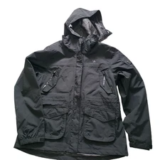 Camel Crown Women's Tooling Coat Waterproof Black Size Large Removable Hood