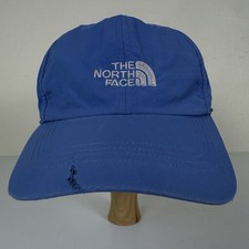 e North Face Blue Nylon Strapback Hat Outdoor Hiking Cap OSFA Trail Running