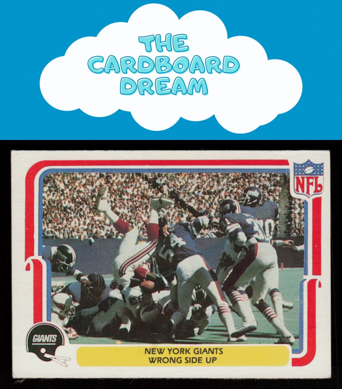 Wrong Side Up 1980 Fleer Team Action #36 New York Giants