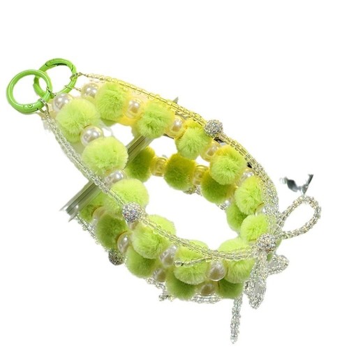 Solid Color Bag Pendant Keychain Plush Phone Charm Rope New Phone Lanyard - Photo 10 sur 19