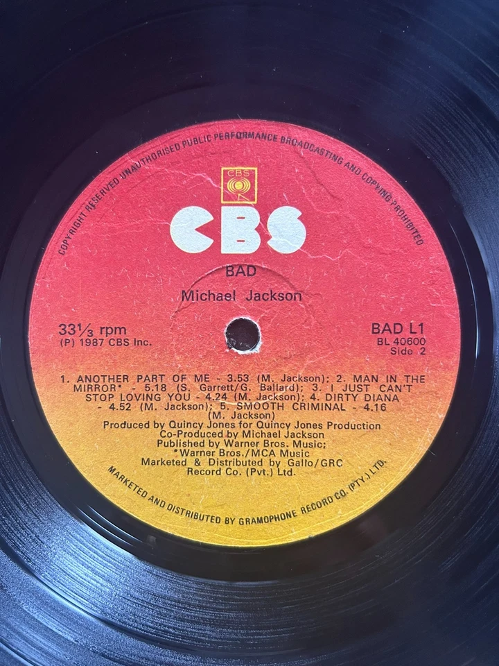 Michael Jackson RARE Zimbabwe Pressing, BAD, Prince , Madonna, Jacksons, Michael - Image 4 of 4