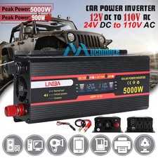 5000W Sine Wave Car Power Inverter 12V 24V to 110V/120V DC to AC 60HZ Camping Rv