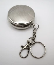 Pocket Portable Keyring  Ashtray, Silvertone Modern Etch NEW