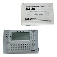 Korg TM-40 Digital Tuner Metronome Combo Silver With Manual Violin Cello Piano