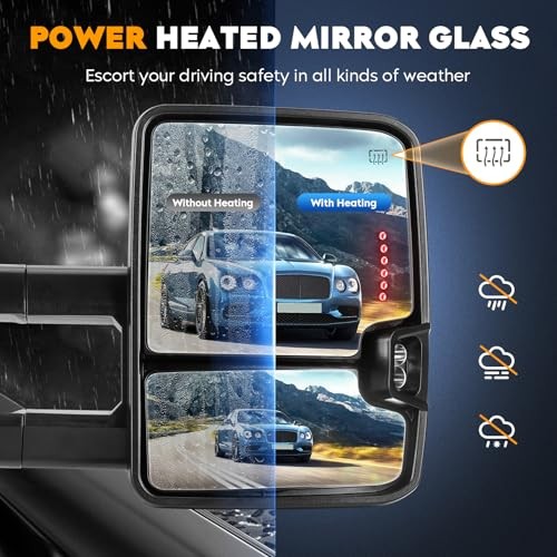 Towing Mirrors for Chevy GMC 2007-2013 Avalanche Silverado Tahoe Sierra Yukon - Picture 3 of 6