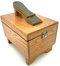 Vintage Keystone Shine-Aid Shoe Shine Wood Box 10.5" x 5.25" x 7.5"