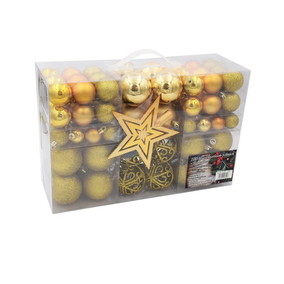 100 Weihnachtskugeln mit Stern Baumspitze Christbaumkugel bis Ø 6 cm Weihnachten
