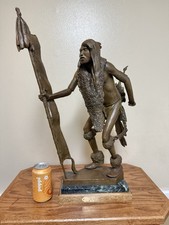 Richard Greeves Native American Bronze Sculpture Lemmings Wolf Dancer Fine Art