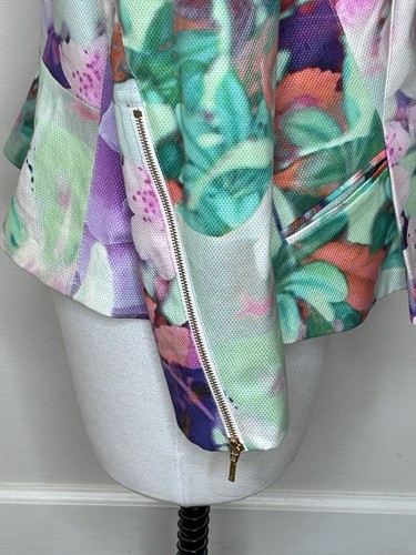 Escada Bukola Floral Zip Front Women's Jacket Size 40 M 8-10 - Picture 4 of 12