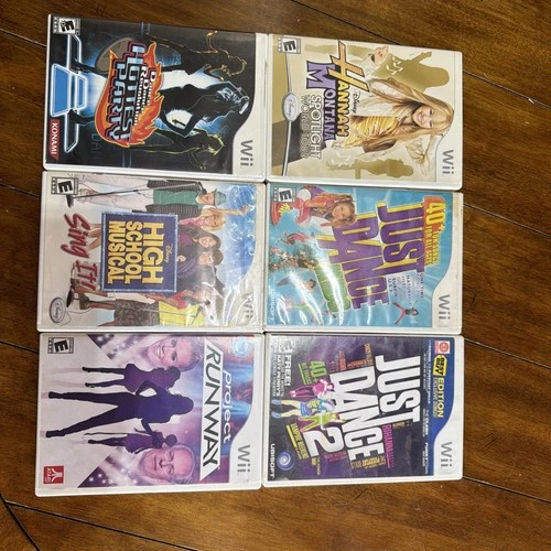 Nintendo Wii 6 Dance Game Lot JUST DANCE 2 & KIDS, PROJECT RUNAWAY, AND MORE!