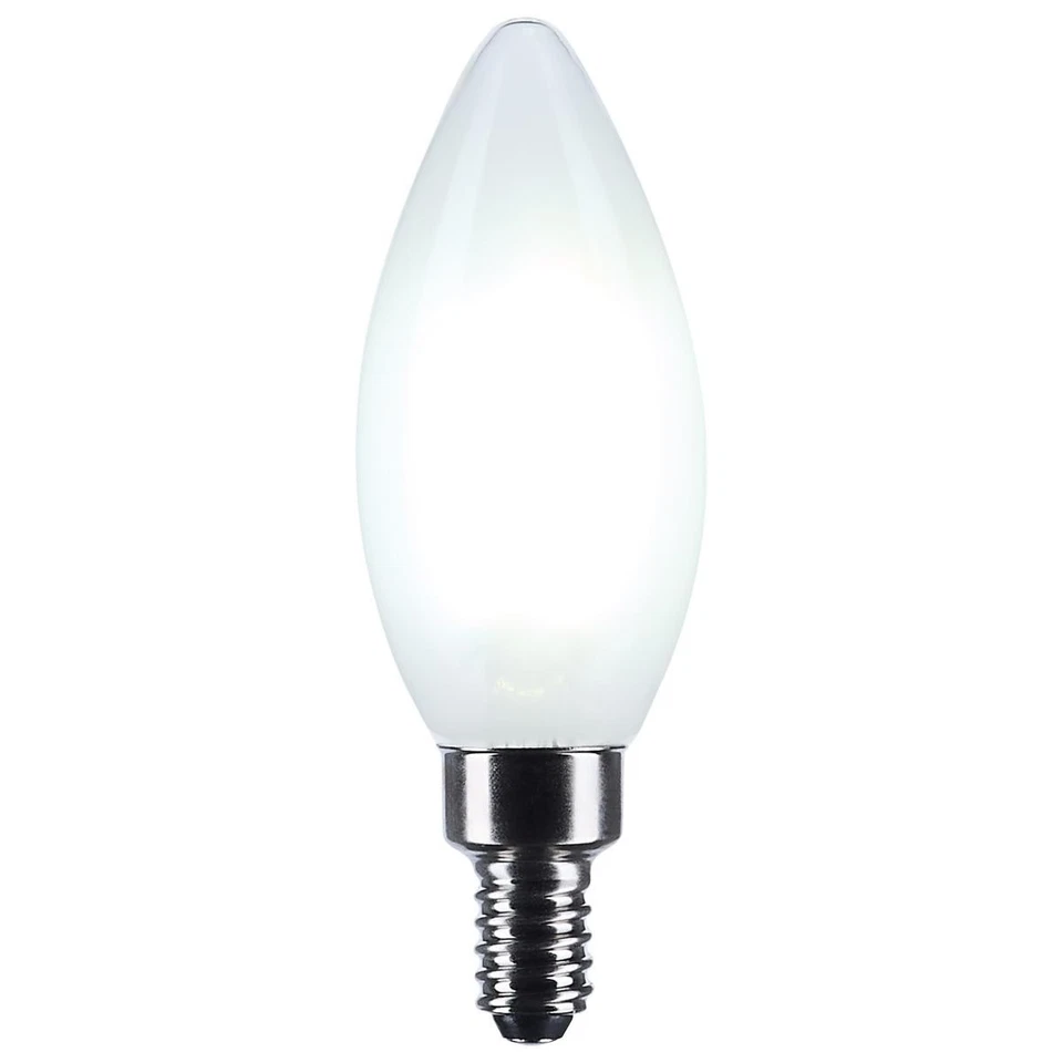Satco S12498 - 8 Watt B11 LED E12 Frosted Light Bulbs - 5000K (6 or 24 Pack) - Image 2 of 4