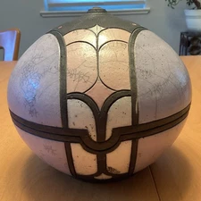 Raku Pottery Dish, Covered Bowl by Andy Smith Signed Studio Pottery