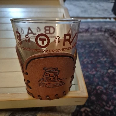 LIBBY Libbey Bamco Western-Themed Glass "Balanced Rock" Design set of 4 Glasses