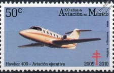 HAWKER Beechcraft 400 Jet Aircraft Stamp (100 Years of Aviation in Mexico)