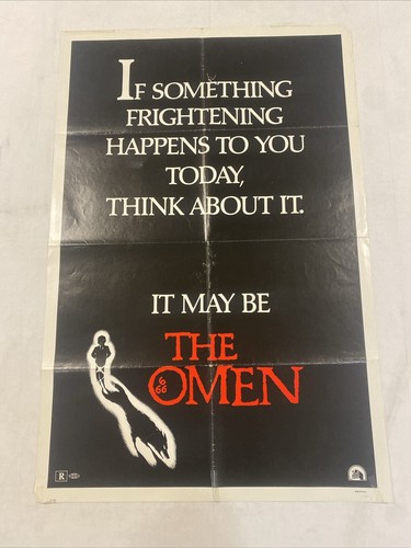 1976 THE OMEN ORIGINAL 27x41 ONE SHEET MOVIE POSTER HORROR CLASSIC LOW PRICE