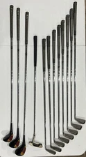 RH  Medium Flex Spalding Executive Golf Clubs 12 Clubs 3-P, 1,3,5 Wood Irons