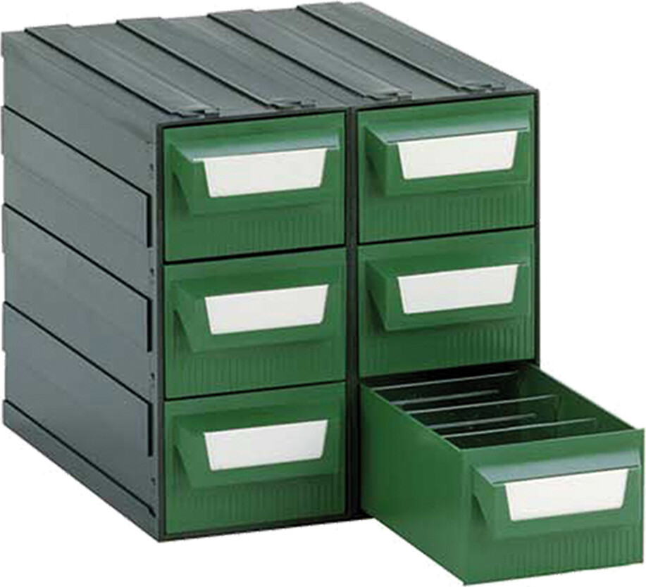 Organizza il tuo Hobby con la Cassettiera Mobilplastic L Verde 6 Cassetti