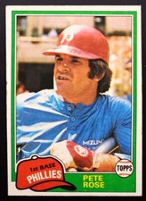 PETE ROSE 1981 Topps #180 Philadelphia Phillies Vintage Star