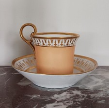 Dagoty et Honoré - tasse jasmin et soucoupe en porcelaine - époque Empire, Resta