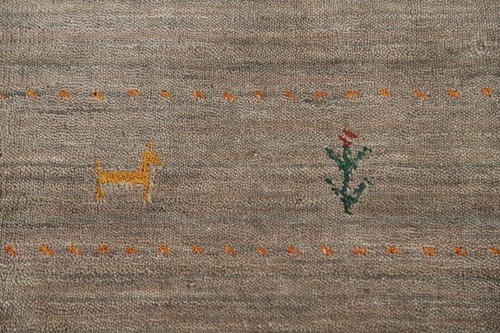 Brown Wool Gabbeh Tribal Oriental Rug Runner Hand-knotted Carpet 2' 9" x 9' 10" - Picture 7 of 12