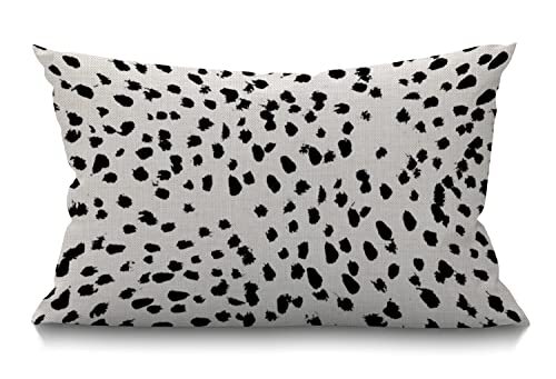 Dalmatian Spots Cotton Linen Lumbar Throw Pillow Covers Swn07