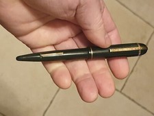 STYLO PLUME ANCIEN WHAL EVERSHARP A POMPE USA PEN PLUME OR 14K LAQUE NOIR VINTAG