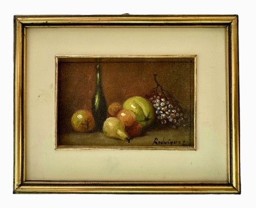 Set Of 2 Original Signed Oil Paintings By Rodriguez - Colombian, 7.25” X 6” - Picture 2 of 5