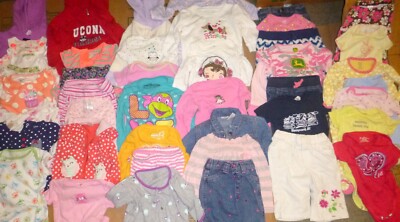 Baby Girl Clothes Lot of 42 - sz 6-12  Month carters