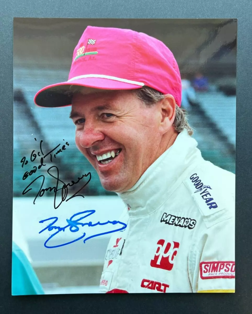 TOM SNEVA Signed Autographed 8x10 Fujifilm Color Photo Indy 500