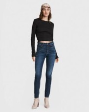 Rag & Bone Nina Dark Indigo Mid-Rise Stretch Skinny Jeans Size 27 - Made in USA