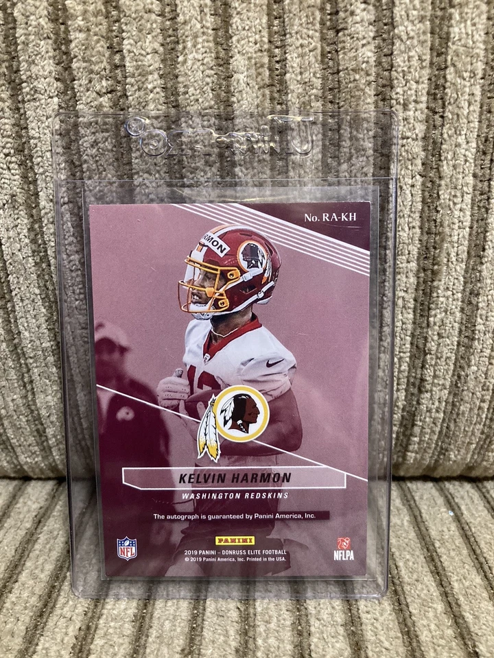 2019 Panini Donruss Elite Football Red Kelvin Harmon Rookie Auto /99 #,d RC  - Image 2 of 3