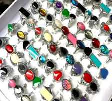 Wholesale 50 colorful Women Enamel Alloy  Rings fashion Jewelry