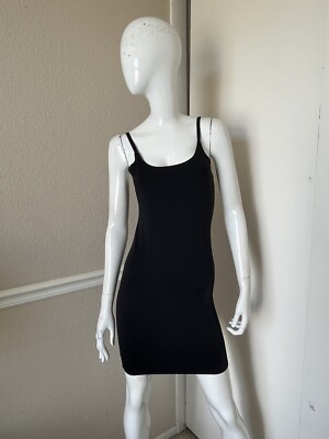 PARADE NEW! Navy Blue Stretch Nylon Tank Style Layering Mini Slip Dress Sz S
