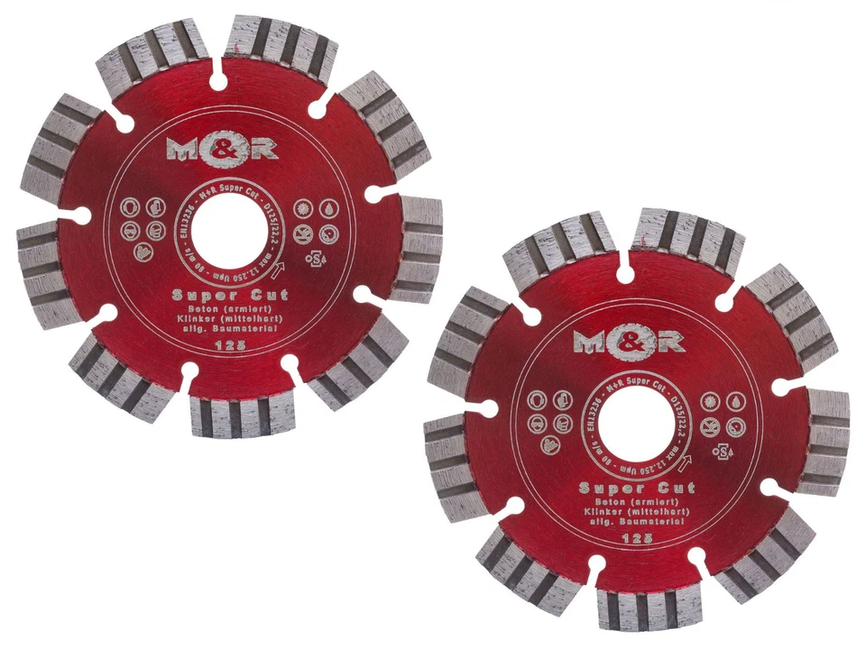 SUPER CUT 2x Diamant-Trennscheibe Ø 125 Mauernutfräse Schlitzfräse Winkelschleifer Beton